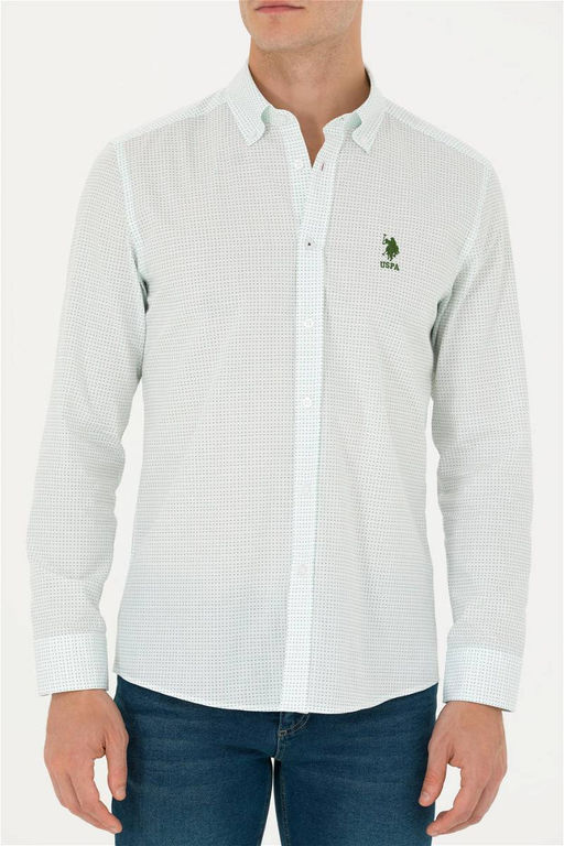 U. S. Polo Assn / Мужская зеленая рубашка с длинным рукавом - U.s. polo assn фото 13