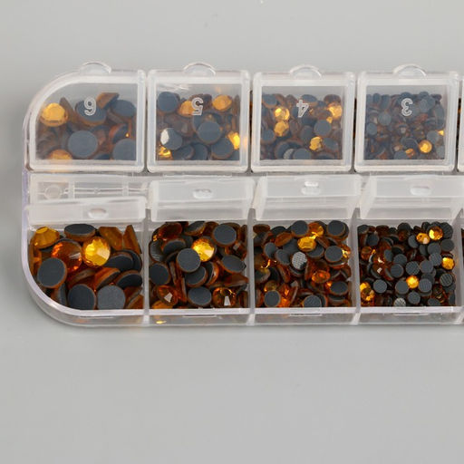 Декор для творчества стекло Стразы усечённый конус. Золотой d=2-6,5 мм н-р 2600 шт - Simaland фото 2