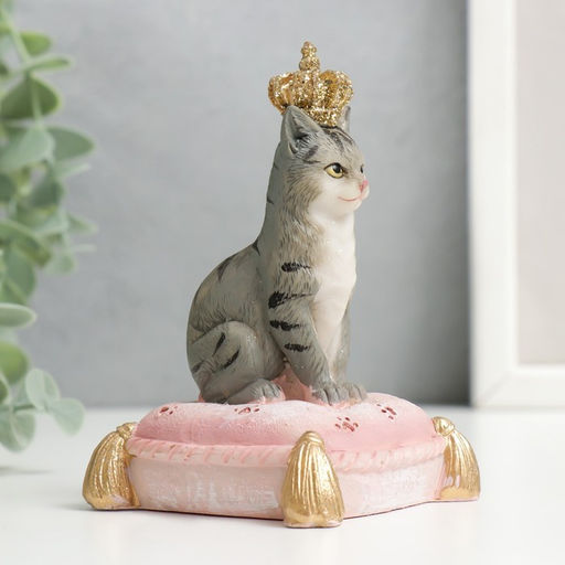 Фигурка полистоун «Кот-император на подушке», 10×6.5×7 см