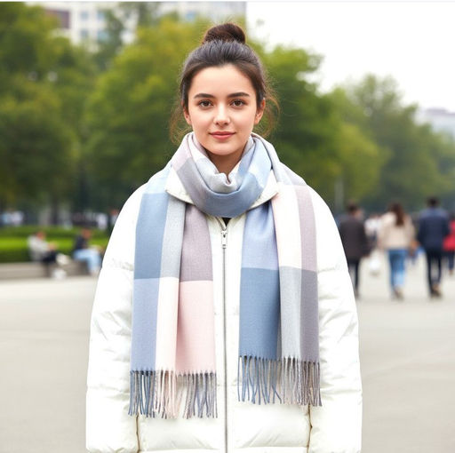 Палантин в клетку из кашемира, мультицвет - Greta фото 5