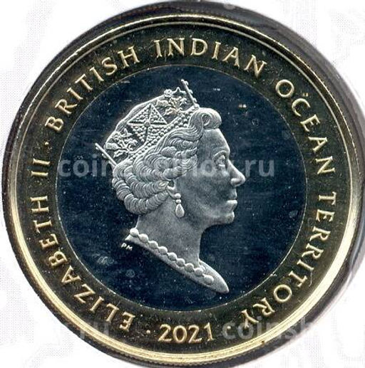 Монета 2 фунта 2021 года Британские территории в Индийском океане  Звери Королевы  Единорог Шотландии (в подарочном блистере)