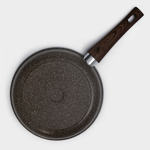 Сковорода Доляна Брауни, d=24 см, съёмная ручка, стеклянная крышка, антипригарное покрытие, индукция, алюминий, коричневая фото 6