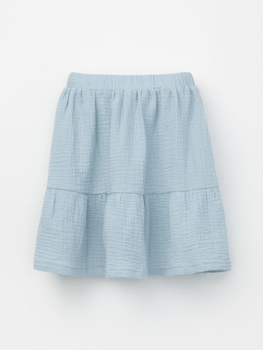 Юбка для девочки Crockid ТК 70046 из хлопка нежно-голубой фото 2
