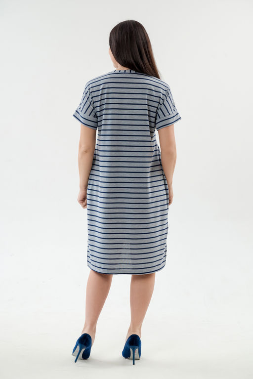 Туника женская из вискозы Полоса серо-черный - Амадэль фото 11