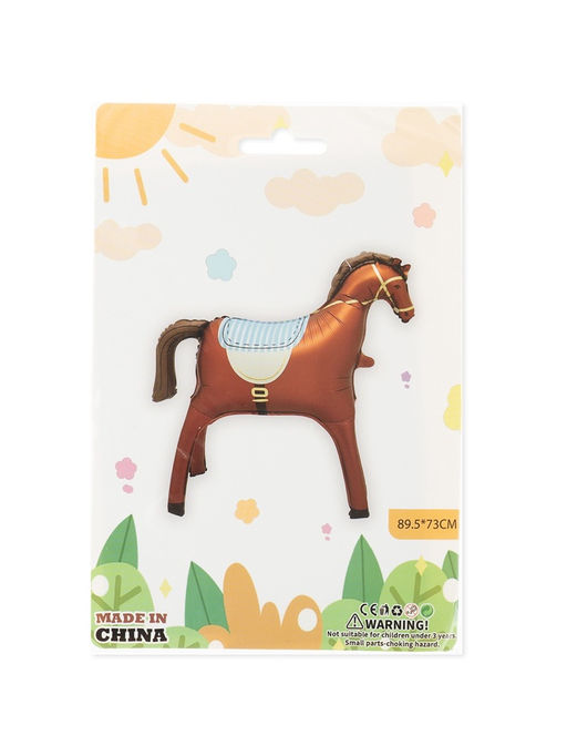 Воздушный шар фольгированный 3D 35" «Лошадка», коричневый, сатин