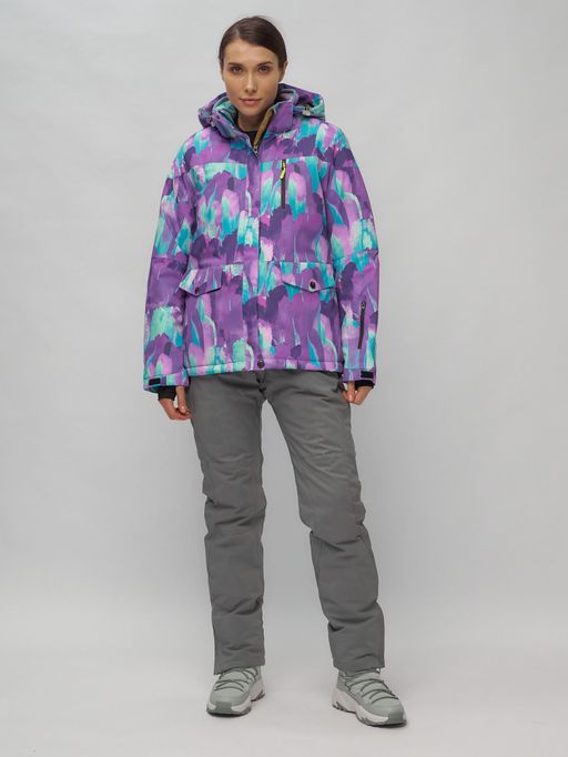 Горнолыжный костюм женский фиолетового цвета 02302-1F - Chunmai фото 9