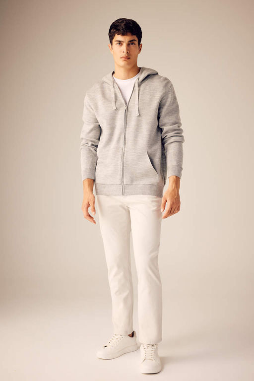 Толстовка на молнии с капюшоном стандартной посадки - Defacto фото 2