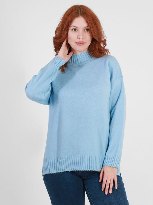 Свитер лазурного цвета женский теплый