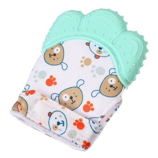 Прорезыватель-рукавичка Крошка Я «Собачки», от 3 мес., мятный