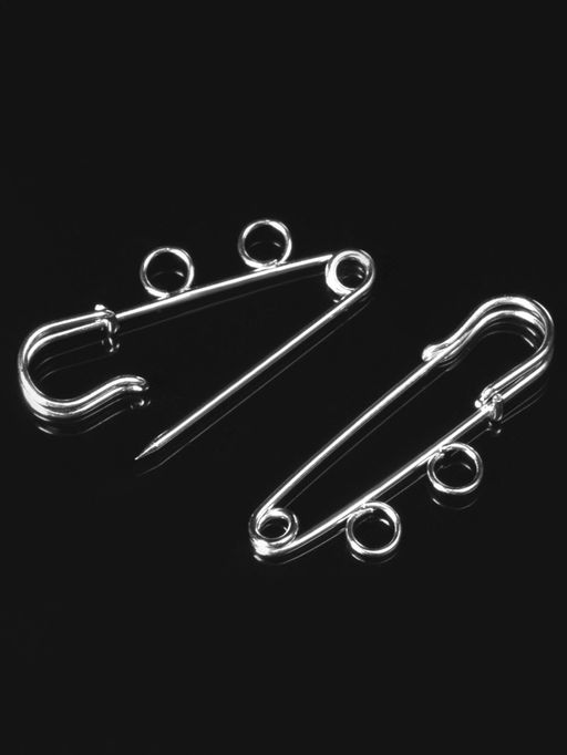 Булавка для подвесок PO-035 №01, 2 шт. 3.5?0.5 см, цвет серебро