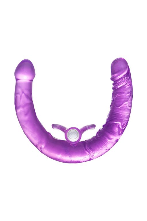 Фаллоимитатор двусторонний с вибропулей TOYFA Double Dildo with Vibro Bullet, TPR, фиолетовый, 35 см фото 2