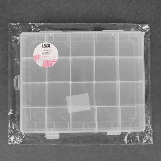 Органайзер для хранения мелочей, передвижные ячейки, 20 ячеек, 20.8×17.5×4 см, прозрачный