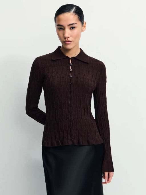 Приталенный кардиган с вискозой в составе / Zarina  фото 4