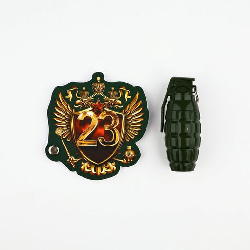 Подарочный набор, блокнот 32 листа и ручка-граната «23 февраля: Для настоящего героя»