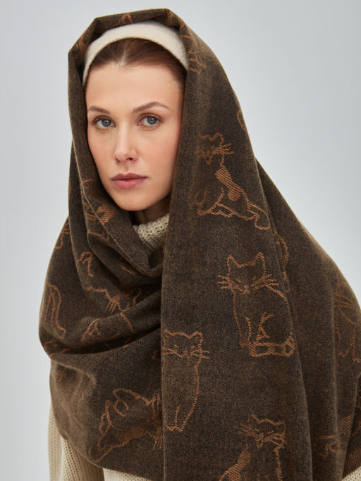 В составе шерсть. Большой теплый двусторонний палантин - Tantino фото 7