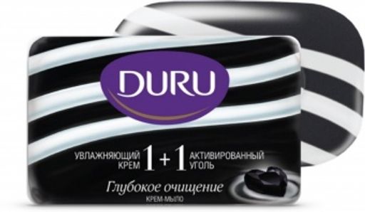 ДУРУ мыло-крем 80гр 1+1 Увл.крем+Акт.уголь