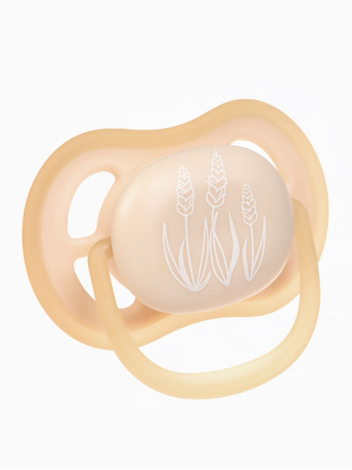 Светящаяся соска-пустышка анатомическая, силикон, от 6 мес., «Колоски», цвет бежевый