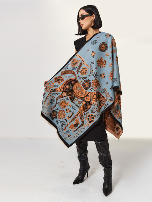 в составе ШЕРСТЬ и КАШЕМИР Большой, мягкий, теплый двусторонний палантин - Tantino фото 2