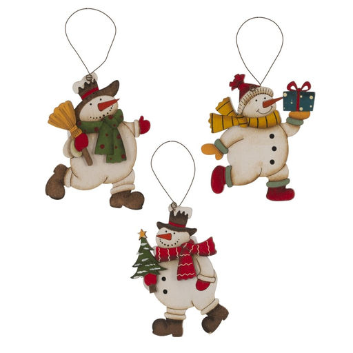Изделие декоративное подвесное "Снеговик", L8 W0,5 H11,5 см, 4в.