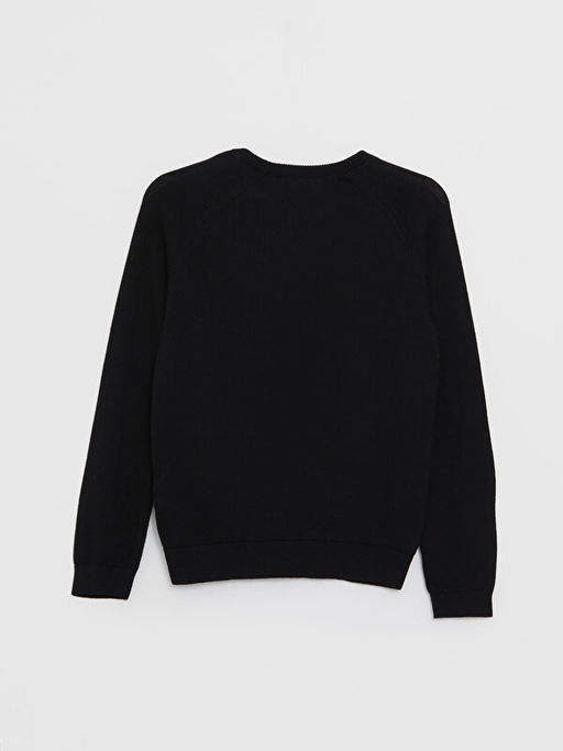 Bisiklet Yaka Desenli Uzun Kollu Erkek ?ocuk Triko Kazak - Waikiki фото 2