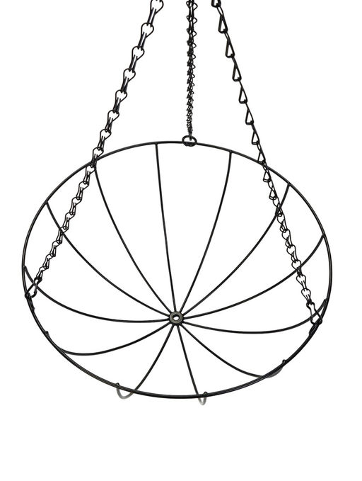 Кашпо подвесное «Полусфера», d=35 см, h=58 см, металлическое, со вставкой из кокоса, Greengo