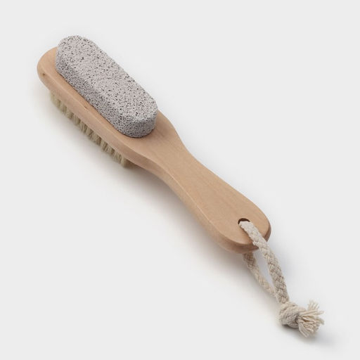 Щётка-пемза для тела с ручкой Доляна, натуральная щетина  фото 9