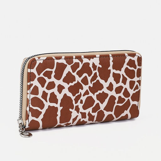 Кошелёк на молнии, отдел для карт, для монет, коричневый