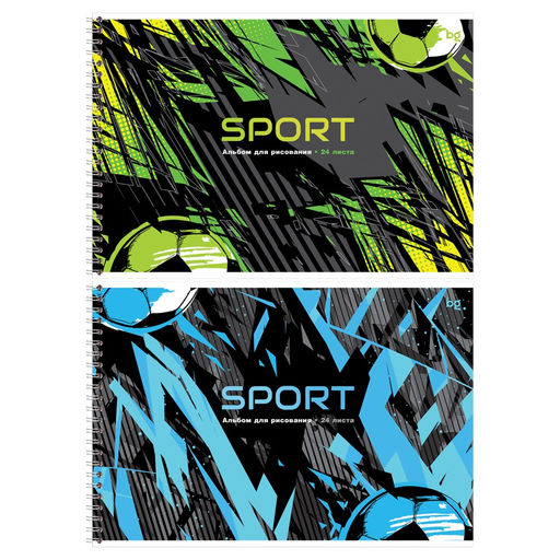 Альбом для рисования BG А4 24л. на спирали "Sport" (АР4гр24 08626) обложка картон