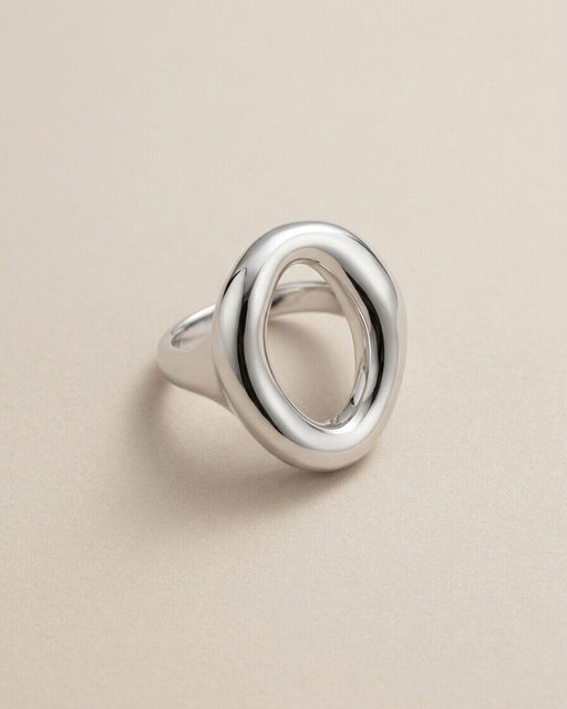 Кольцо с белым серебрением