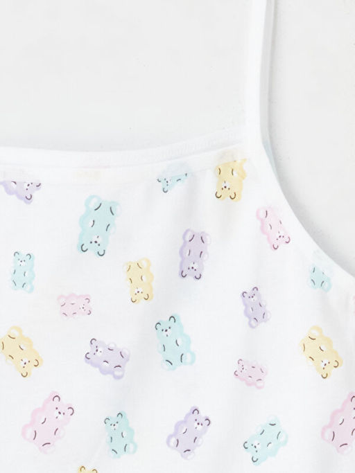 Kare Yaka Bask?l? Ask?l? K?z ?ocuk Atlet 2li - Waikiki фото 3