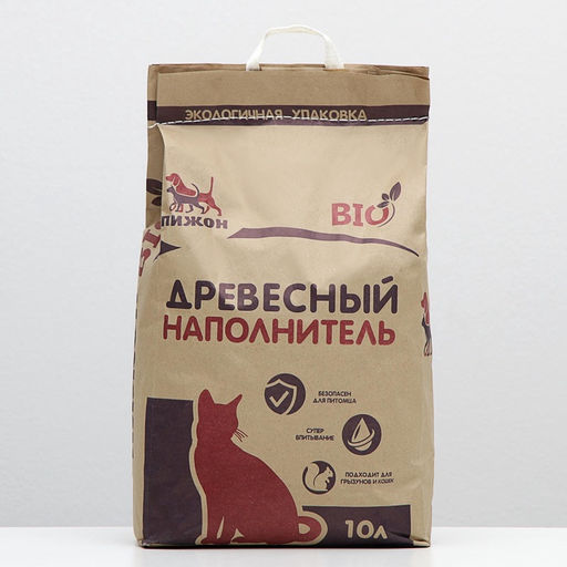Наполнитель древесный «Пижон», Bio, 10 л