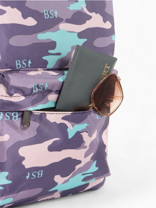 Рюкзак школьный на молнии, с карманами, с принтом, размер 30?13?42 см, тёмно-синий/чёрный