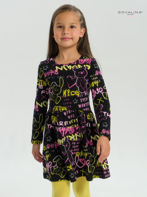 Платье Эля неоновые мишки - Sovalina фото 16