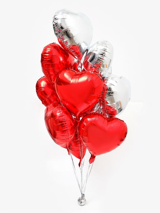 Воздушный шар фольгированный 18" «Сердце», набор 12 шт.