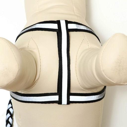 Комплект Плетенка, флуоресцентный, поводок 115 х 1 см, ОГ 32-48 х 1,5 см, чёрный - Пижон фото 6