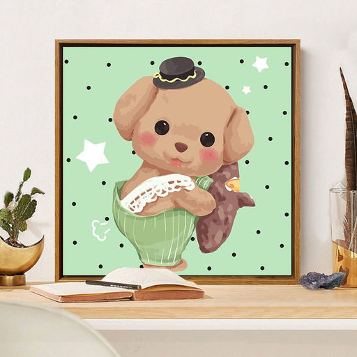 Алмазная мозаика на подрамнике Draw Me! Cute bear, (20*20 см)
