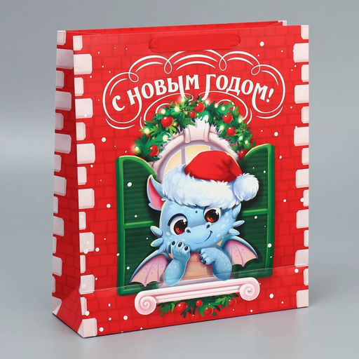 Пакет ламинированный вертикальный Новогодние чудеса, M 26 30 9 см - Дарите счастье фото 3