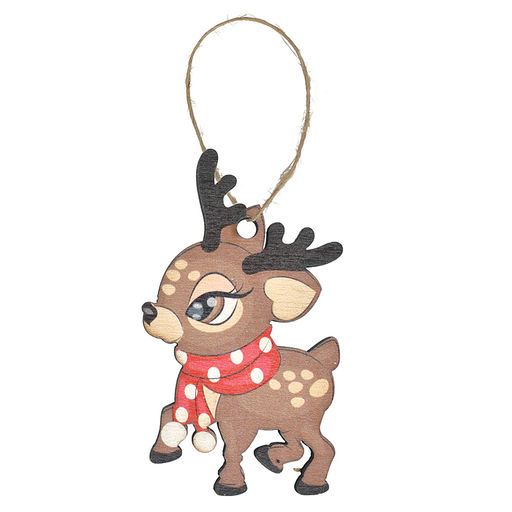 Набор новогодних украшений Оленята (6,5* 5 см х 9шт) в коробке - Снеговичок фото 3