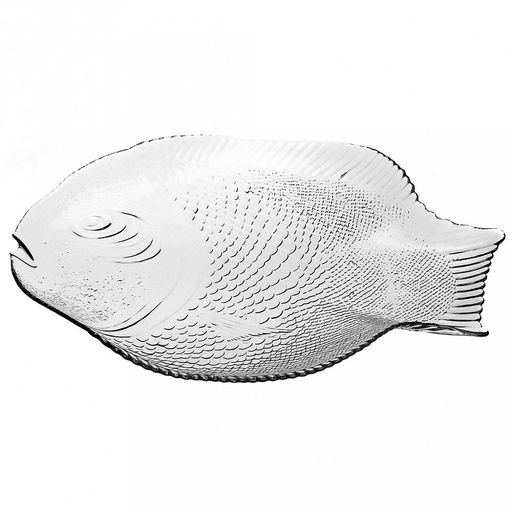 "Марин (Marine)" Тарелка мелкая стеклянная 198х158мм, форма "Рыба", Pasabahce (Россия)