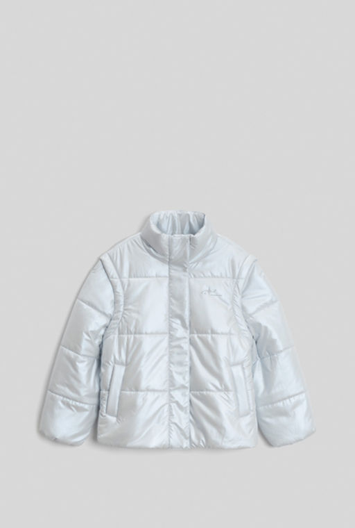 ACOOLA / Утеплённая куртка со съёмными рукавами для девочек в серо-голубом цвете фото 2