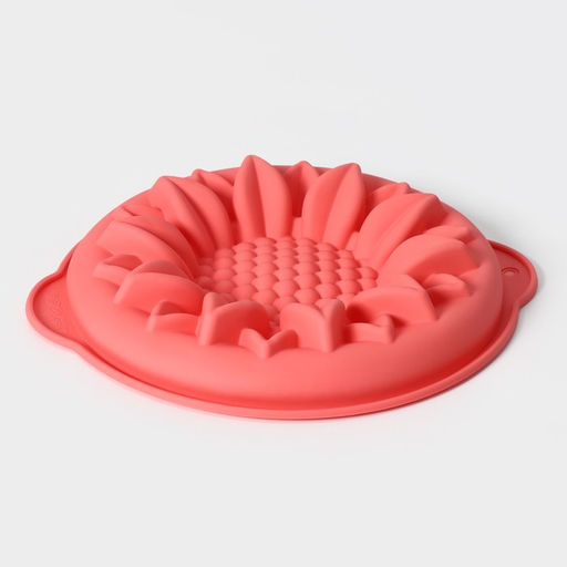 Форма для выпечки Доляна «Подсолнух», силикон, 29×6 см, с ручками, цвет МИКС