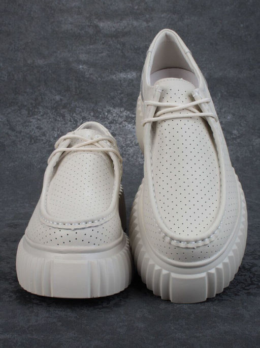 03-PDA169-2 BEIGE Полуботинки женские (натуральная кожа)