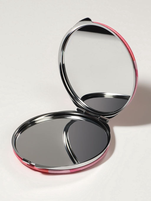 Зеркало складное «Совята», d=6 см, искусственная кожа, с увеличением х2, розовое