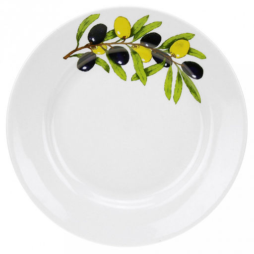 Тарелка мелкая фарфоровая Оливки д175мм, h25мм, гладкий край (Россия)