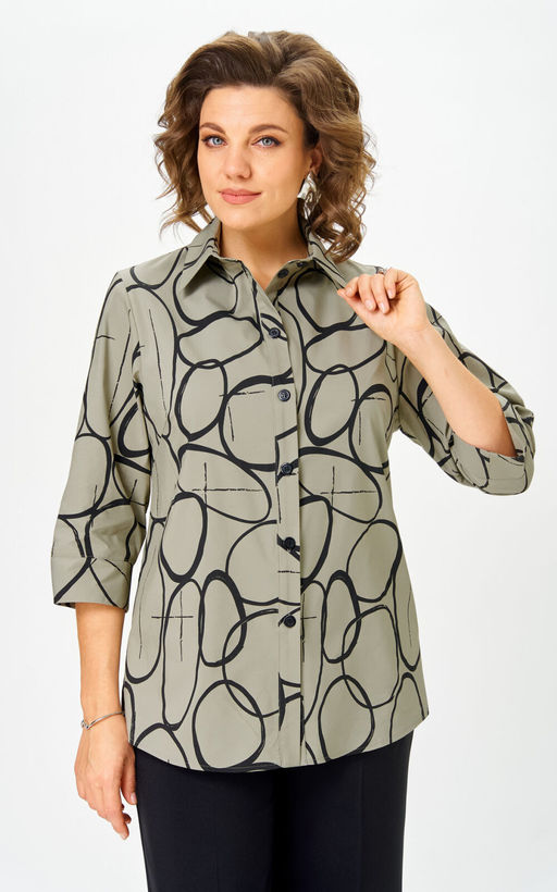Блуза БелЭльСтиль 877 олива фото 5