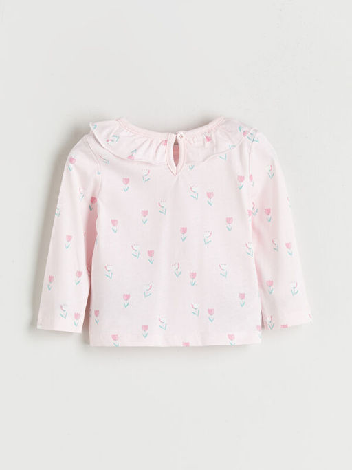 Bisiklet Yaka ?i?ekli K?z Bebek Ti??rt