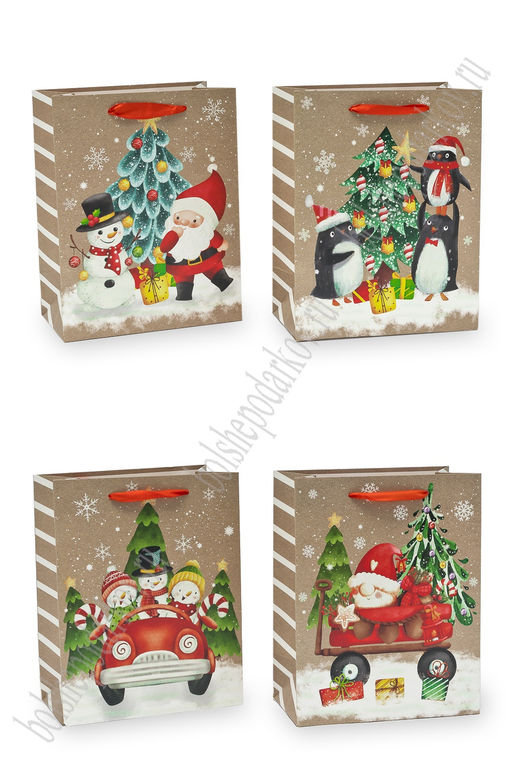 Пакет Новогодний 18*23*10 см (12 шт) SF-7567, микс №41