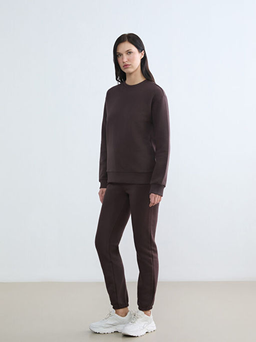 Bisiklet Yaka Kad?n Kal?n Sweatshirt