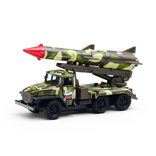 Машина металл. Урал Ракета 12см. (открыв. двери, зеленый камуфляж) инерц., в коробке