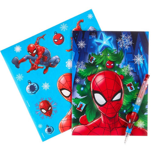 Канцелярский набор «С новым годом», блокнот А6, ручка, наклейки, «Человек-паук»